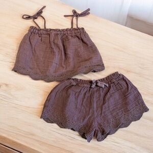 Jamie Kay Blake Top/Quinn Shorts Cotton Muslin Set 1YR Girls